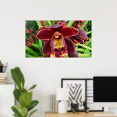 Maroon Orchids I Beautiful Red Floral Poster (Heimbüro)