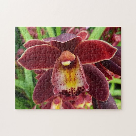 Maroon Orchids I Beautiful Red Floral Puzzle (Horizontal)