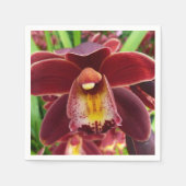 Maroon Orchids I Beautiful Red Floral Serviette (Vorderseite)
