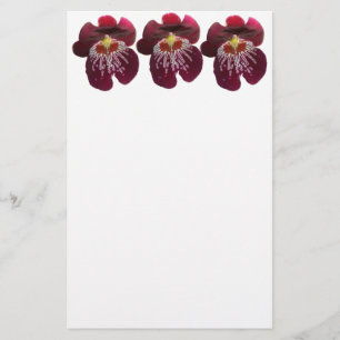Maroon Orchids II Elegante Blumen Briefpapier