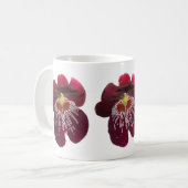 Maroon Orchids II Elegante Blüten Kaffeetasse (Vorderseite Links)