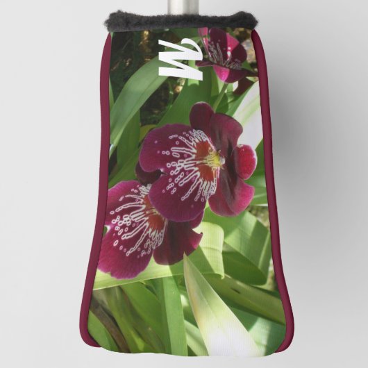 Maroon Orchids II Elegante Golf Headcover (Rotieren 90)