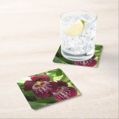 Maroon Orchids II Elegante Rechteckiger Pappuntersetzer (Vor Ort)