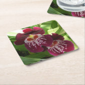 Maroon Orchids II Elegante Rechteckiger Pappuntersetzer (angewinkelt)