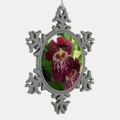 Maroon Orchids II Elegante Schneeflocken Zinn-Ornament (Links)