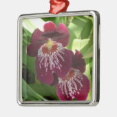 Maroon Orchids II Elegante Silbernes Ornament (Links)