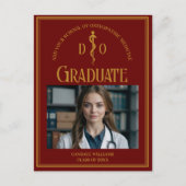 Maroon Osteopathic Medical School Graduate Foto Ankündigungspostkarte (Vorderseite)