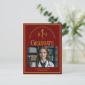 Maroon Osteopathic Medical School Graduate Foto Ankündigungspostkarte (Stehend Vorderseite)