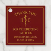 Maroon Osteopathic Medical School Graduation Party Geschenkanhänger (Vorderseite)