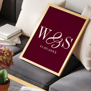 Maroon Paare erste Hochzeitsgeschenk Poster