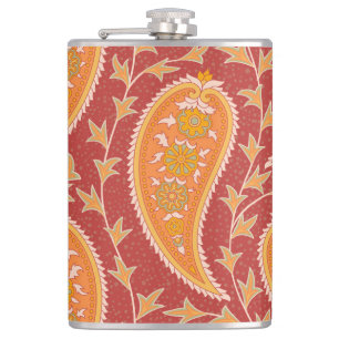Maroon Paisley: Türkischer Cucumber-Ornament. Flachmann