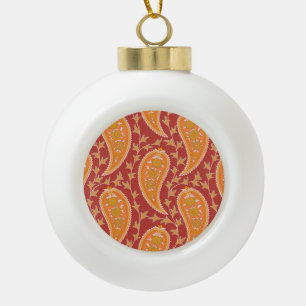 Maroon Paisley: Türkischer Cucumber-Ornament. Keramik Kugel-Ornament