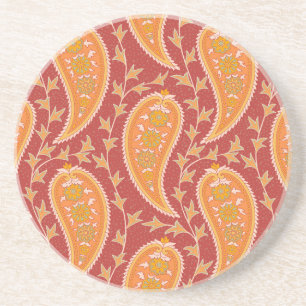 Maroon Paisley: Türkisches Gurken-Ornament. Getränkeuntersetzer
