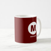 Maroon Papa Bear Minimalistische Typografie Tasse  (VorderseiteRechts)