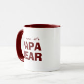 Maroon Papa Bear Vater Minimalistische Typografie  Tasse (Vorderseite Links)