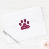Maroon Paw Print Runder Aufkleber (Umschlag)