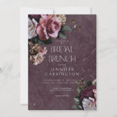 Maroon & Pink Floral Modern Bridal Brunch Einladung (Vorderseite)