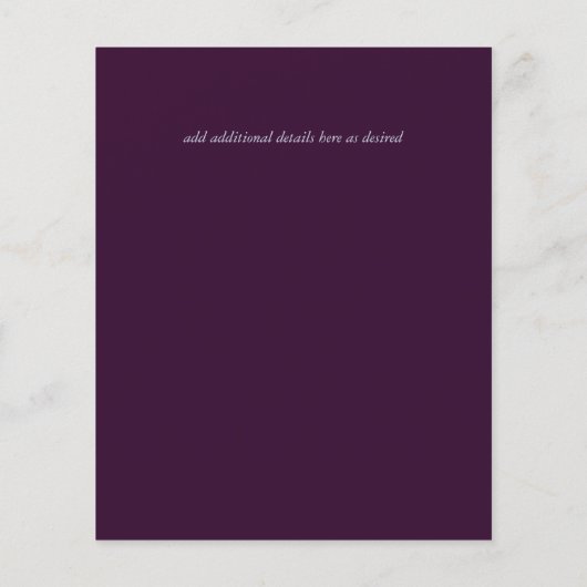 Maroon Pink Floral Wedding Template (Rückseite)