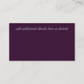 Maroon Pink Floral Wedding Template Begleitkarte (Rückseite)