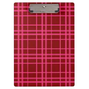 Maroon Pink Karo Gitter Plaid Design Klemmbrett