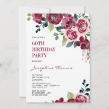 Maroon Pink Rosen Florale Grün Geburtstag