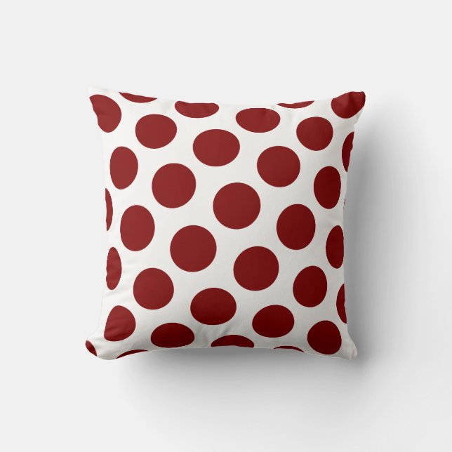 Maroon Polka Dot Pattern Kissen (Vorderseite)