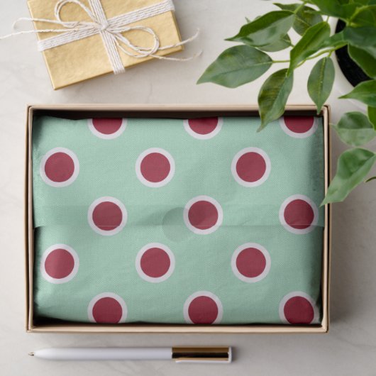 Maroon Polka Dots zum Grünbuch über Minze Seidenpapier (Geschenk)