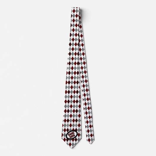 Maroon Raute Pattern Game Day Neck Tie Krawatte (Vorderseite)