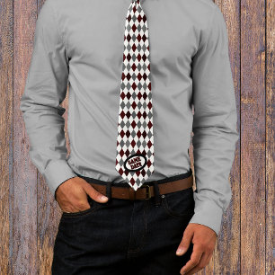 Maroon Raute Pattern Game Day Neck Tie Krawatte