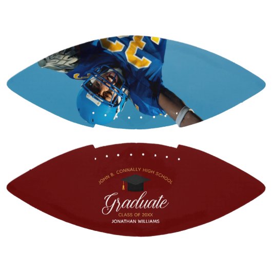 Maroon Red Abschluss Custom 2025 Graduate Foto Football (Paneele)