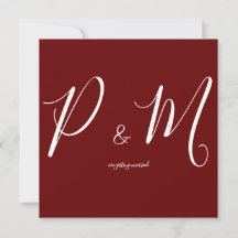 Maroon Red and White Minimalistisch Wedding