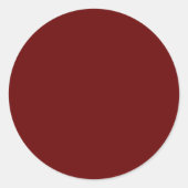 Maroon Red Circle Vollfarbe Runder Aufkleber (Vorderseite)