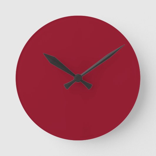 Maroon Red Clock Runde Wanduhr (Vorderseite)