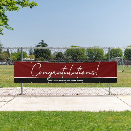 Maroon Red Congratulations Class of 2024 Grads Banner (Insitu)