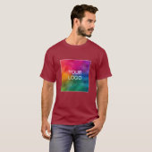 Maroon Red Custom Add Logo Text Mens Modern T-Shirt (Vorne ganz)