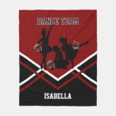 Maroon Red Dance / Cheer Team Kids Fleece Blanket (Vorderseite)
