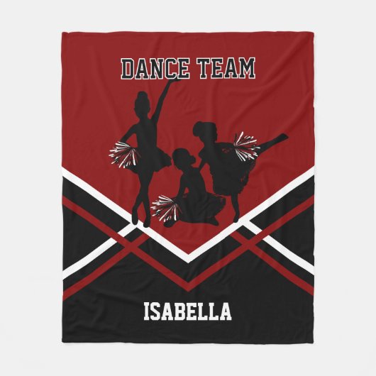 Maroon Red Dance / Cheer Team Kids Fleece Blanket (Vorderseite)