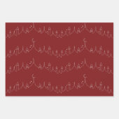 Maroon Red Eid Calligraphy Masjid Muster Design Geschenkpapier Set (Vorderseite 3)