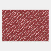 Maroon Red Eid Calligraphy Masjid Muster Design Geschenkpapier Set (Vorderseite)