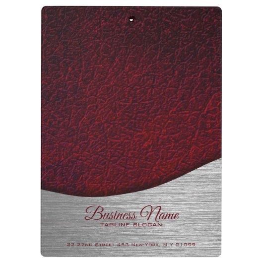 Maroon Red Fake Leather Look Klemmbrett (Rückseite)