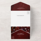 Maroon Red Galaxy Hochzeit im Weltraum All In One Einladung (Außenbereich)