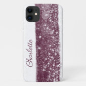 Maroon Red Glitzer Name Paint Streak Case-Mate iPhone Hülle (Rückseite)