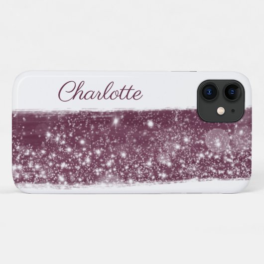 Maroon Red Glitzer Name Paint Streak Case-Mate iPhone Hülle (Rückseite (Horizontal))