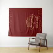 Maroon Red Gold Class 2022 Backdrop Abschluss Wandteppich (Beispiel (Horizontal))