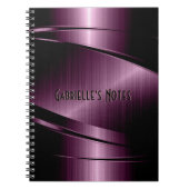 Maroon Red Metallic Design Stainless Steel Look Notizblock (Vorderseite)