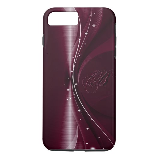 Maroon Red Metallic Retro Dynamic Wave Case-Mate iPhone Hülle (Rückseite)