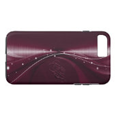 Maroon Red Metallic Retro Dynamic Wave Case-Mate iPhone Hülle (Rückseite (Horizontal))