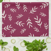 Maroon Red Olive Leaf Küchentücher (Gefaltet)