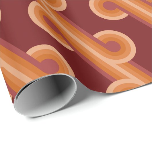 Maroon Red Orange Circles Fusion Fine Art Muster Geschenkpapier (Rolleneckpunkt)
