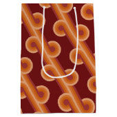 Maroon Red Orange Circles Fusion Fine Art Muster Mittlere Geschenktüte (Rückseite)